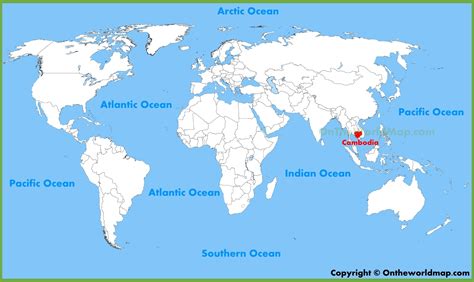 cambodia on a world map.